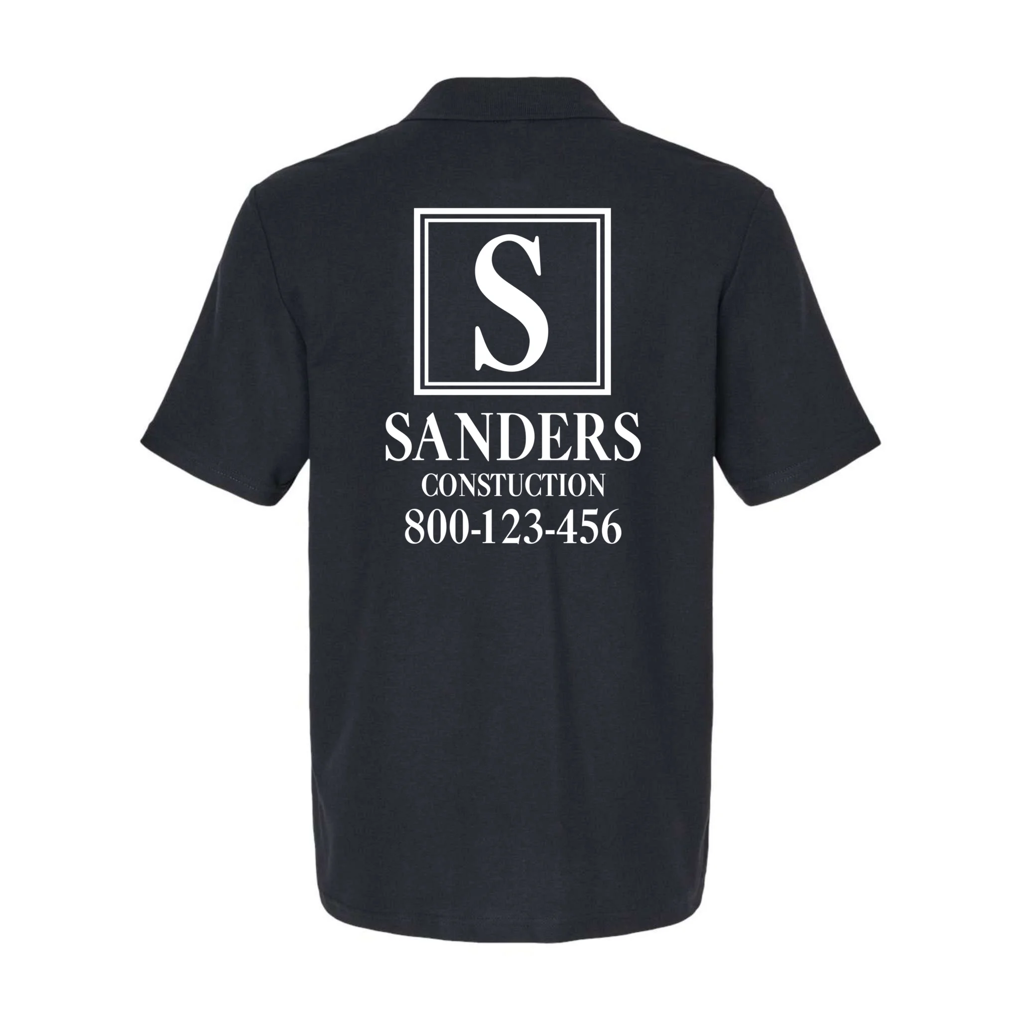Custom Initial Custom Company Name Men's Polo - Back