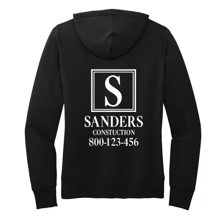 Custom Initial Custom Company Name Women's Pullover Hoodie - Back - Close-up