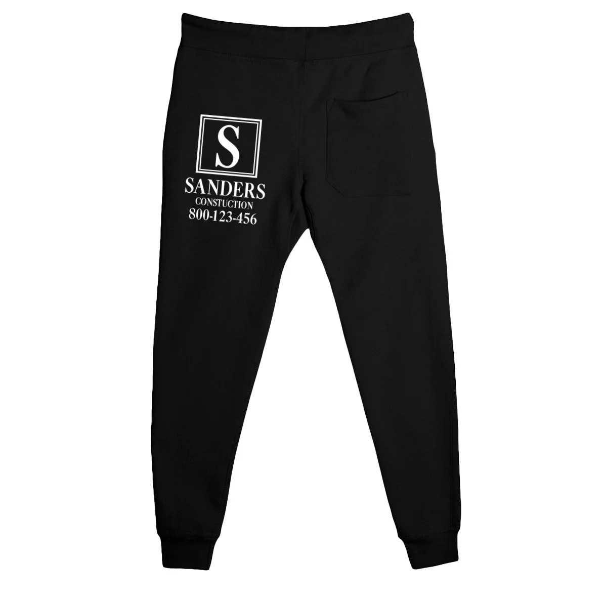 Custom Initial Custom Company Name Men's Sweatpants - Back - Close-up