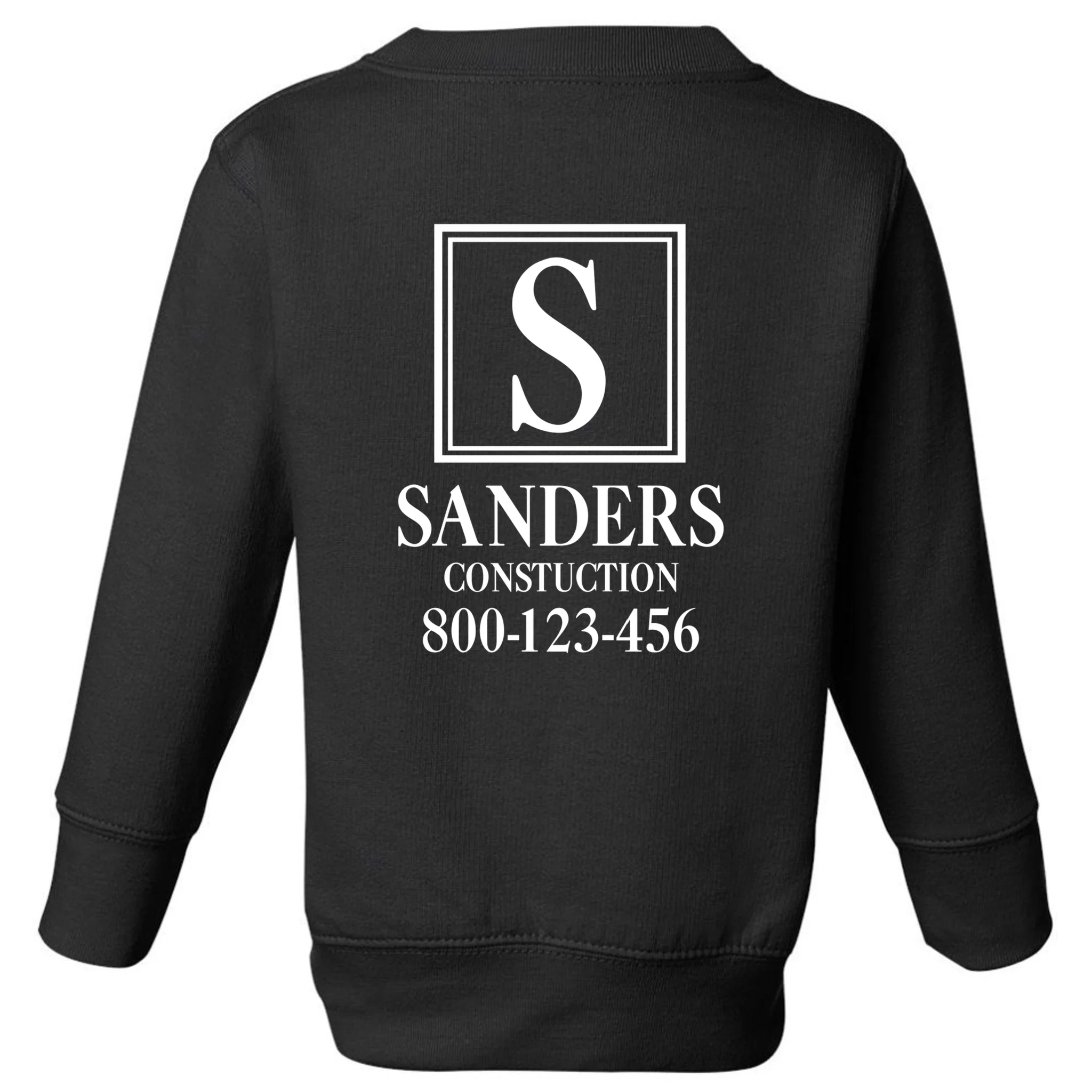 Custom Initial Custom Company Name Toddler Sweatshirt - Back - Close-up