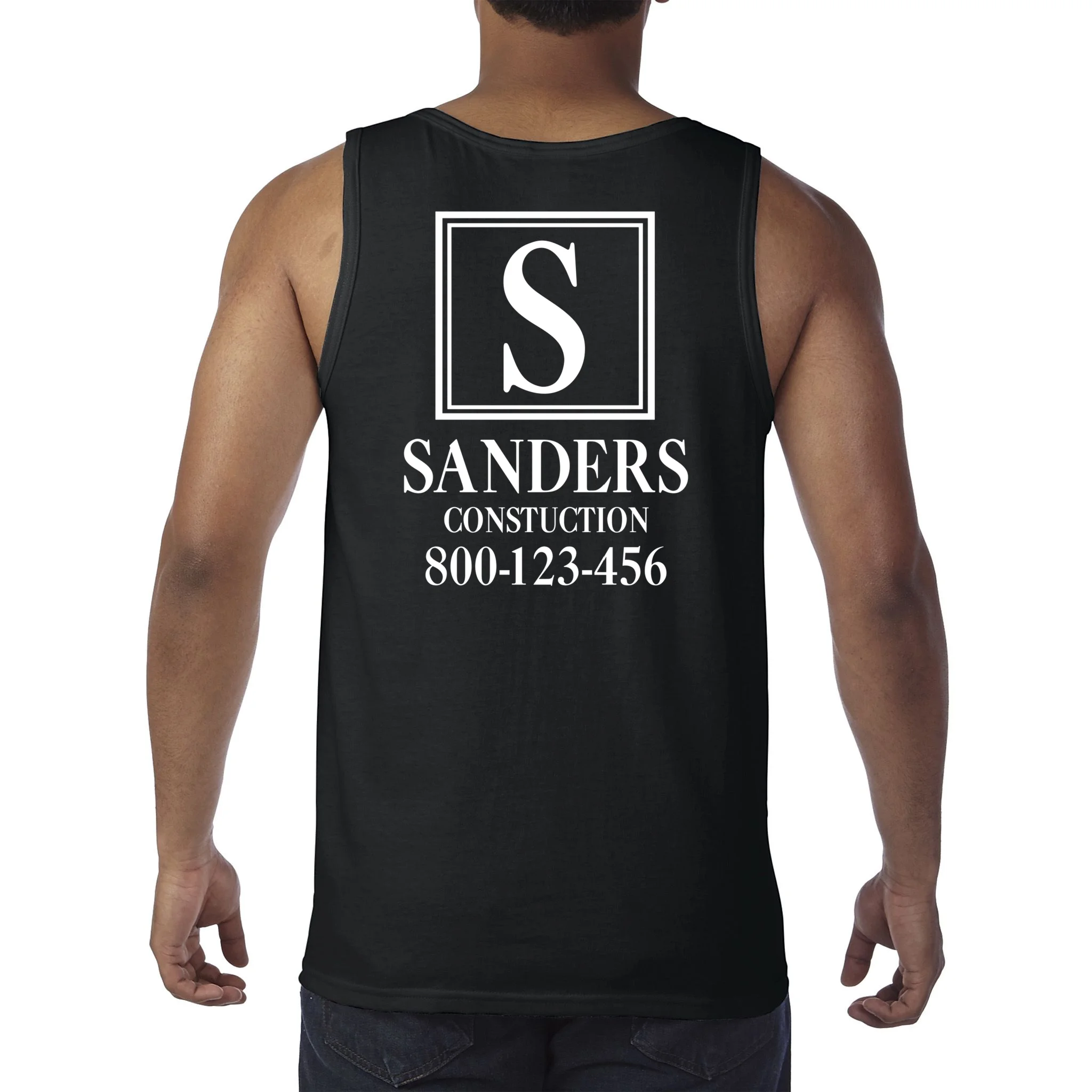 Custom Initial Custom Company Name Tank Top - Back