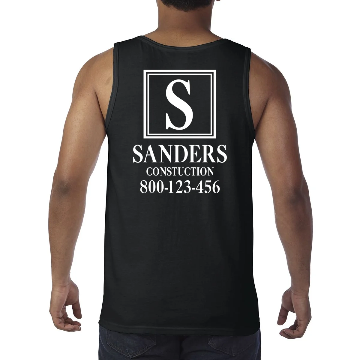 Custom Initial Custom Company Name Tank Top - Back