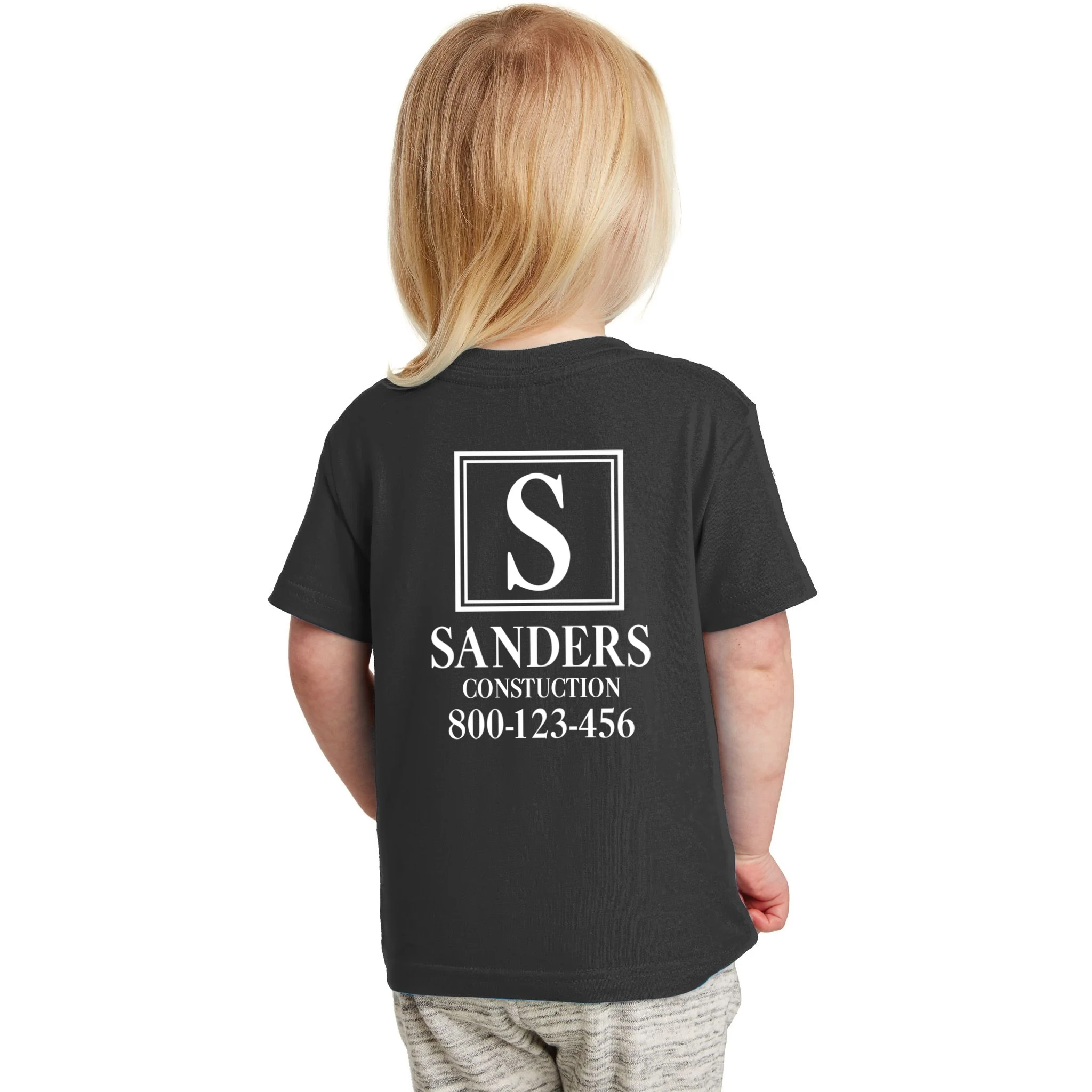 Custom Initial Custom Company Name Toddler T-Shirt - Back