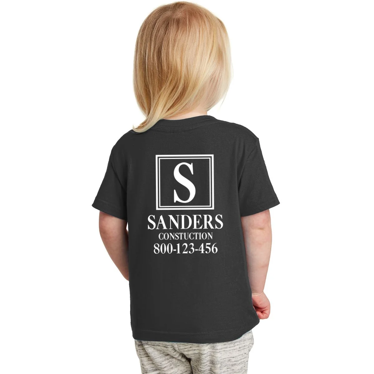 Custom Initial Custom Company Name Toddler T-Shirt - Back