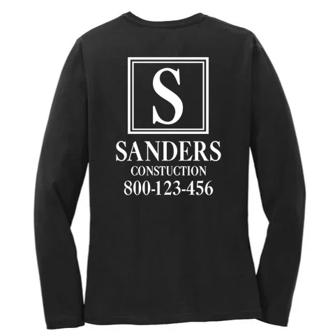 Custom Initial Custom Company Name Women's Long Sleeve Shirt - Back - Close-up