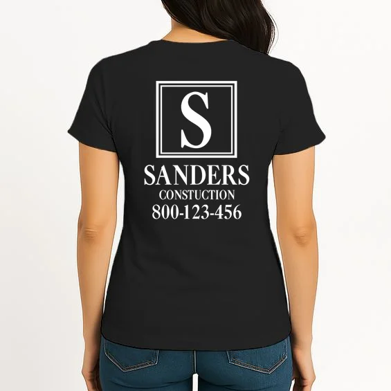 Custom Initial Custom Company Name Women's T-Shirt - Back