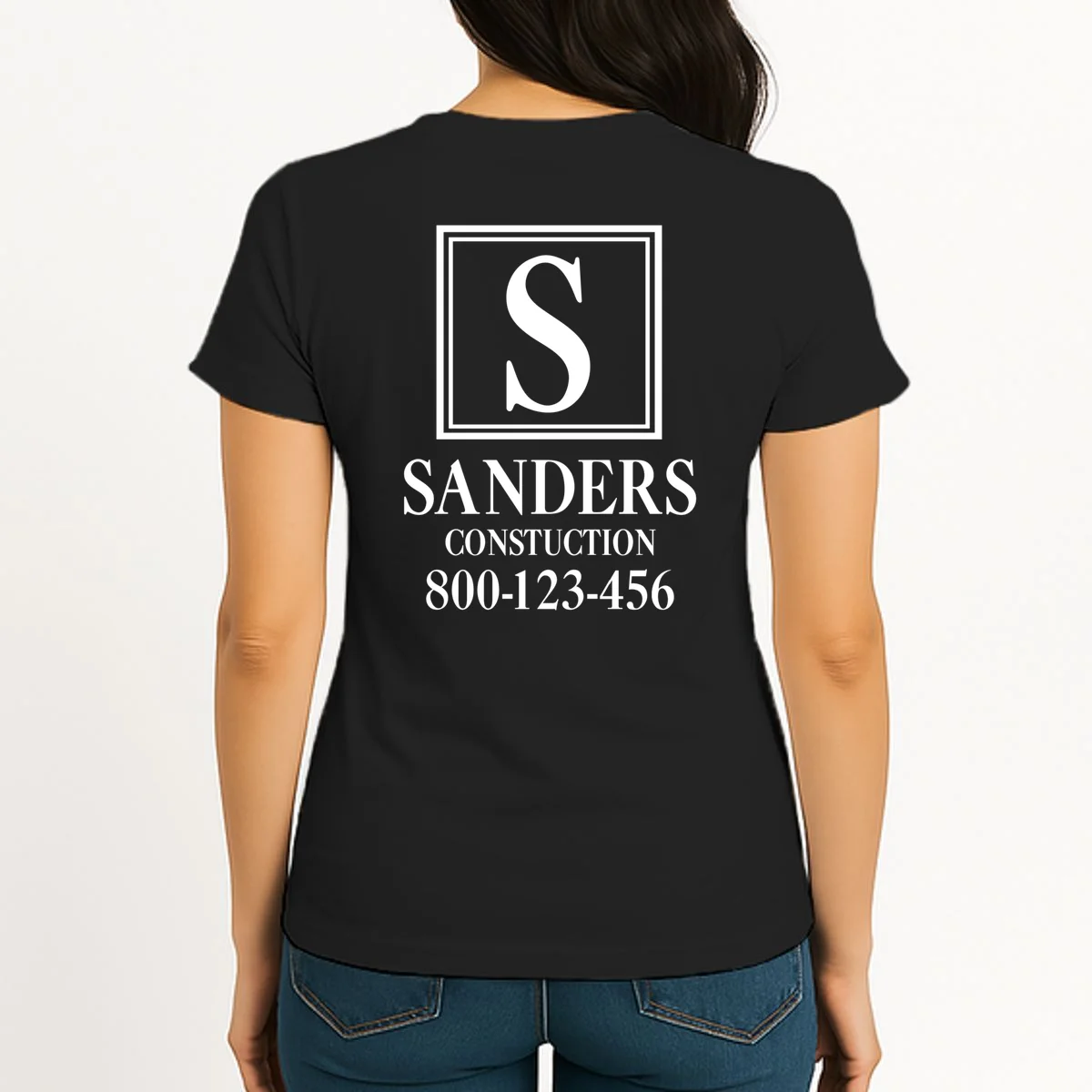 Custom Initial Custom Company Name Women's T-Shirt - Back