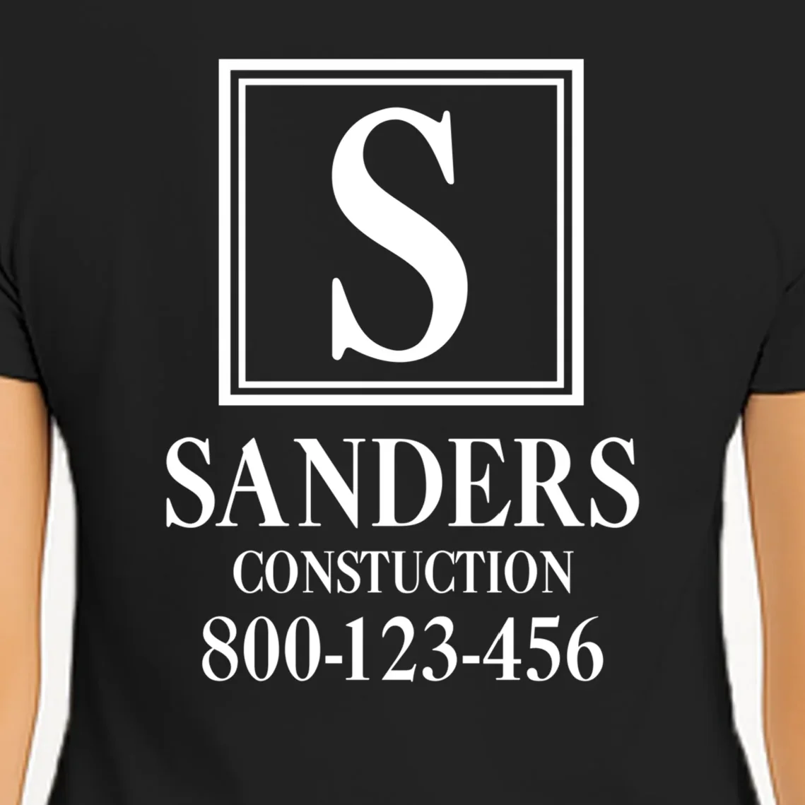 Custom Initial Custom Company Name Women's T-Shirt - Back - Close-up
