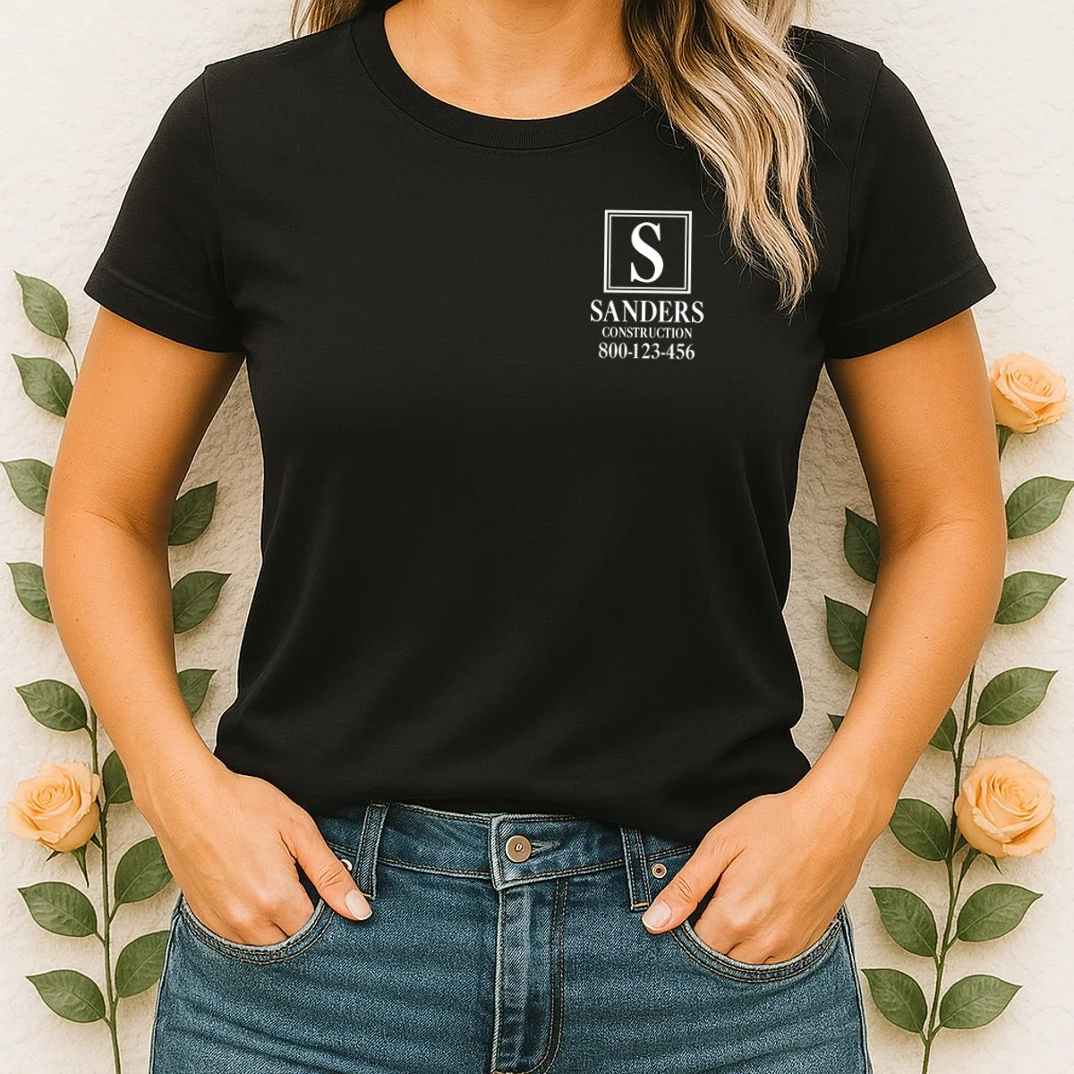 Custom Initial Custom Company Name Women's T-Shirt - Front 1