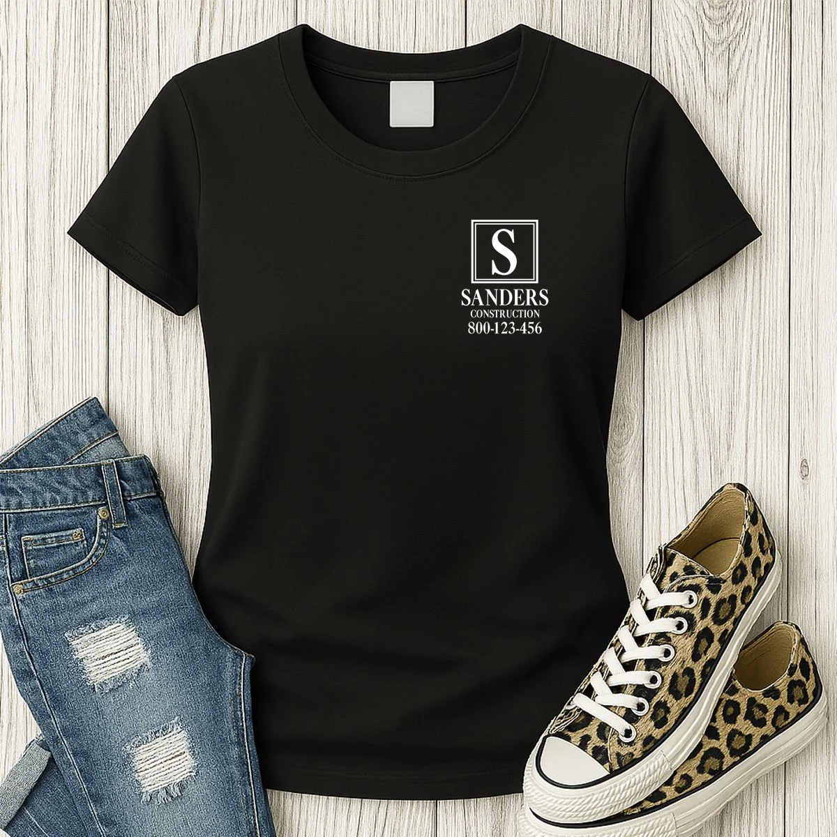 Custom Initial Custom Company Name Women's T-Shirt - Front 2
