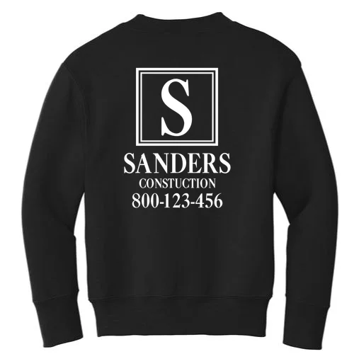 Custom Initial Custom Company Name Kids Sweatshirt - Back