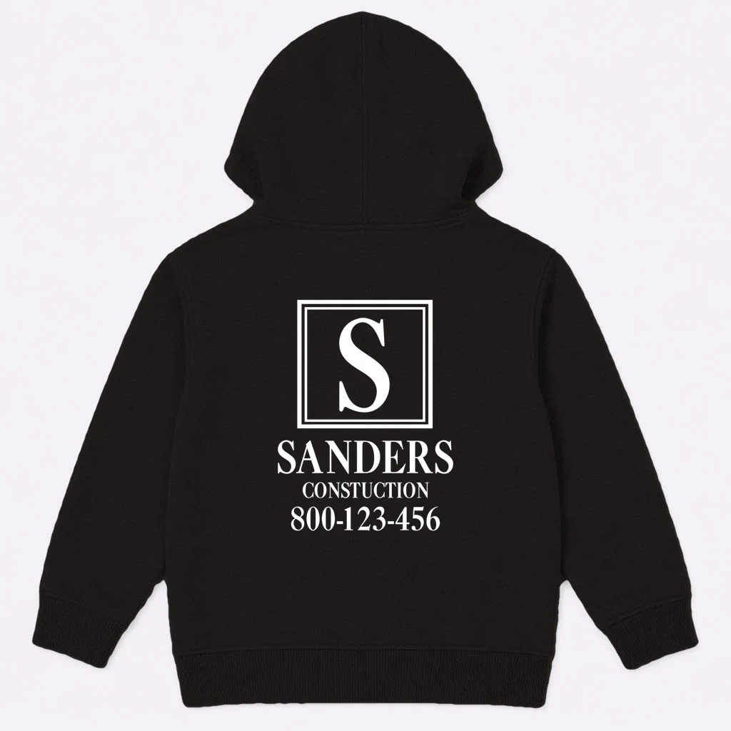 Custom Initial Custom Company Name Kids Hoodie - Back