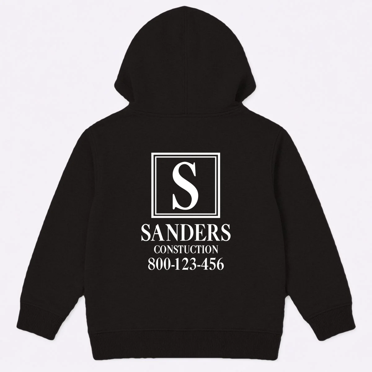 Custom Initial Custom Company Name Kids Hoodie - Back
