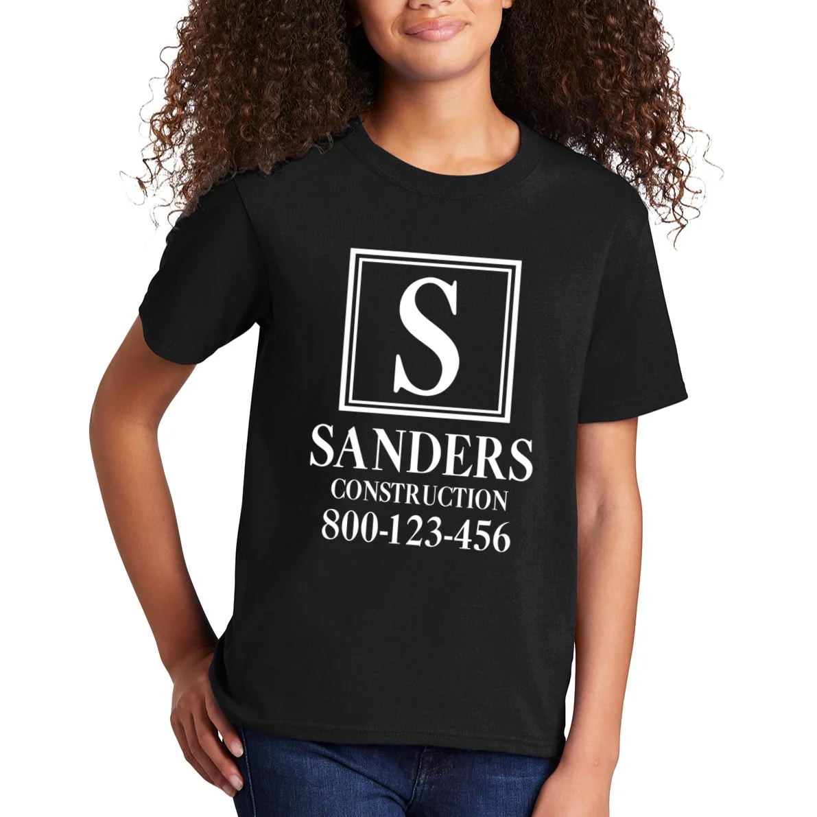 Custom Initial Custom Company Name Kids T-Shirt - Front 1