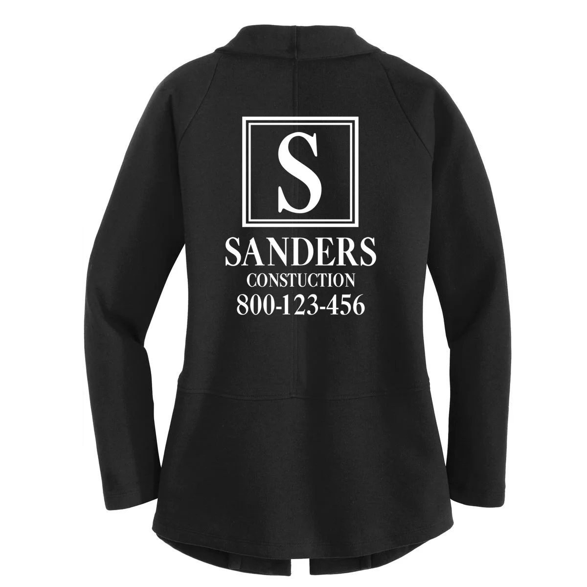 Custom Initial Custom Company Name Women's Cardigan - Back - Close-up