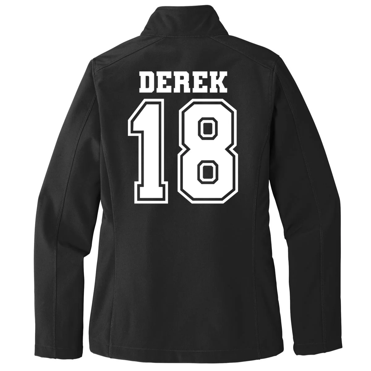 Personalized Football Mom Custom Team Name and Number Football Mama Game Day Women's Soft Jacket Gift for Football Lover - Back - Close-up