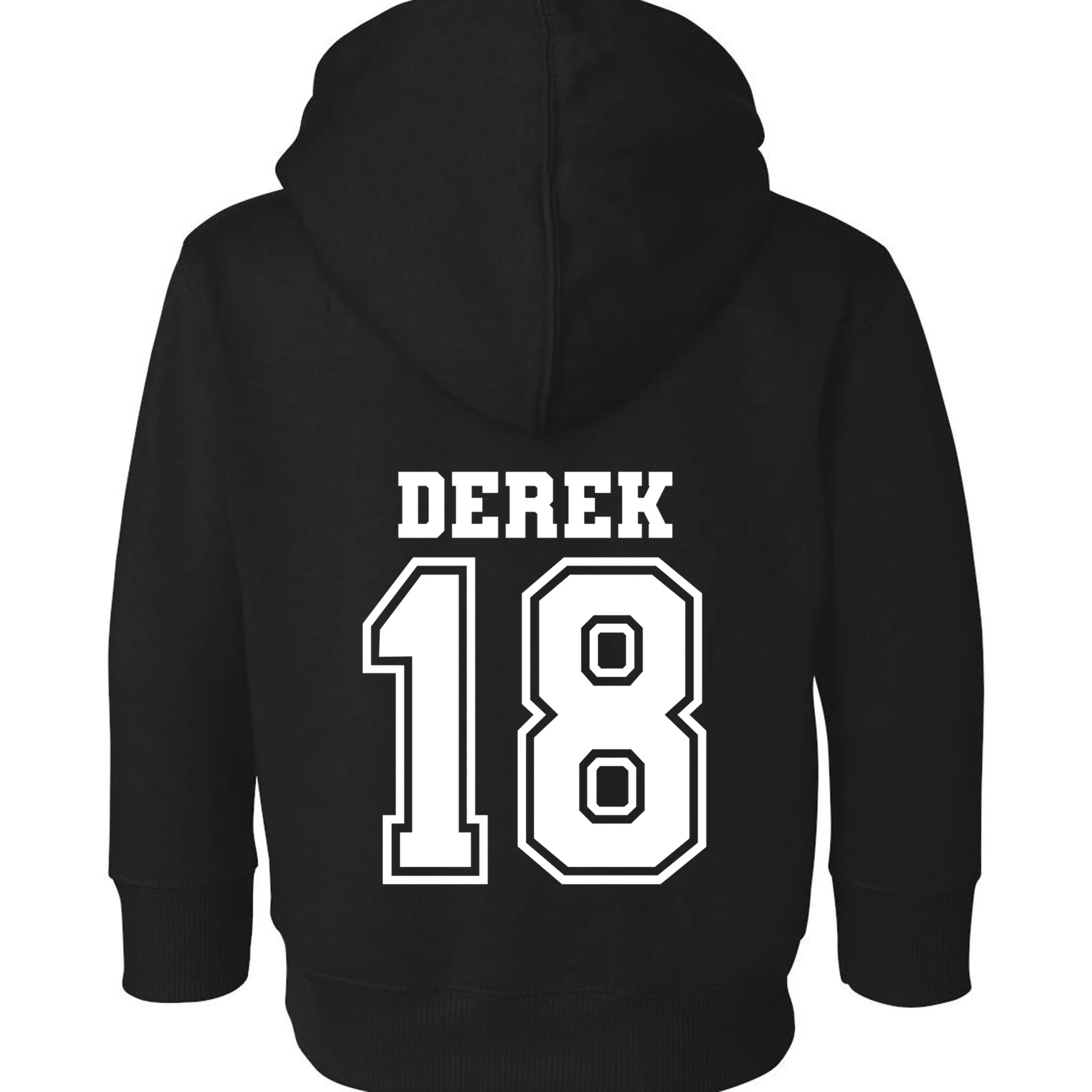 Personalized Football Mom Custom Team Name and Number Football Mama Game Day Toddler Hoodie Gift for Football Lover - Back - Close-up
