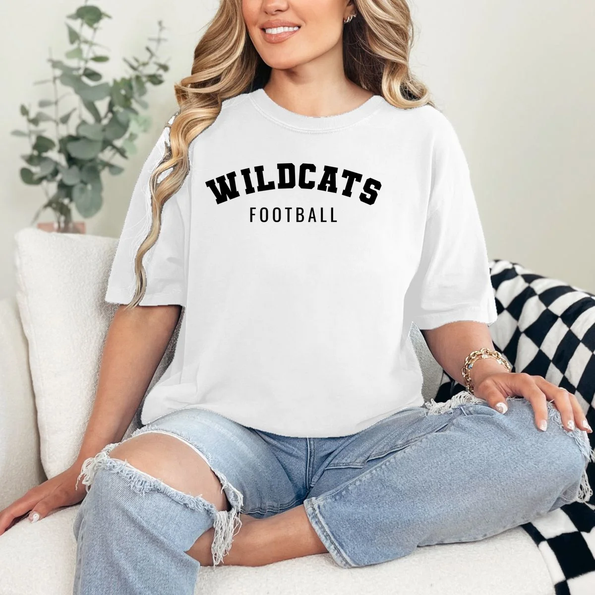 Personalized Football Mom Custom Team Name and Number Football Mama Game Day T-Shirt Gift for Football Lover - Front 1
