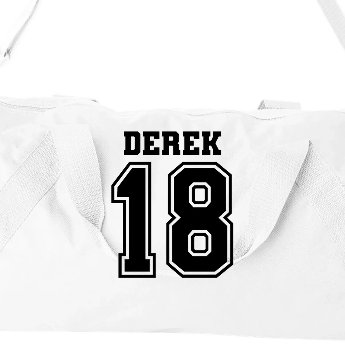 Personalized Football Mom Custom Team Name and Number Football Mama Game Day Duffel Bag Gift for Football Lover - Back - Close-up