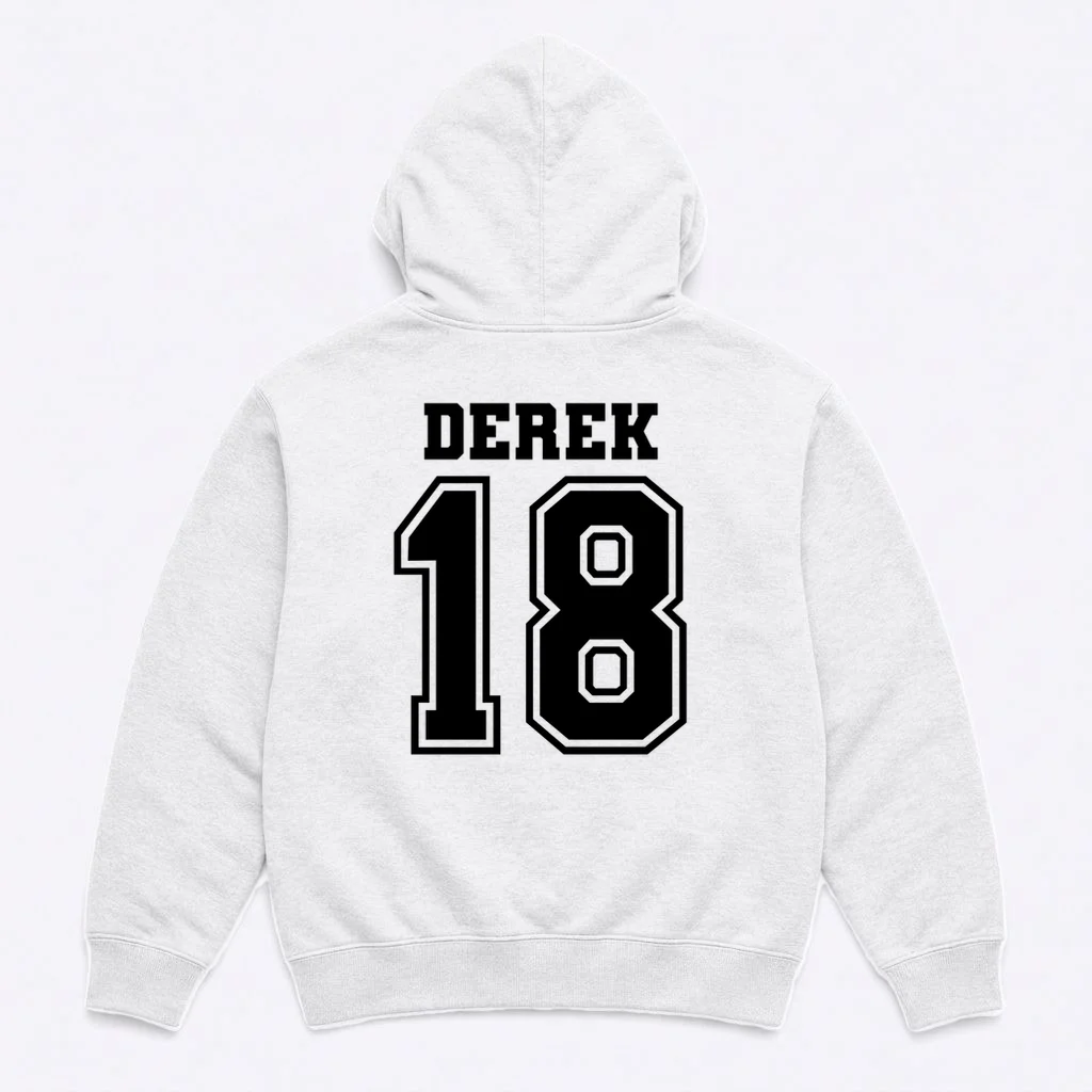 Personalized Football Mom Custom Team Name and Number Football Mama Game Day Hoodie Gift for Football Lover - Back