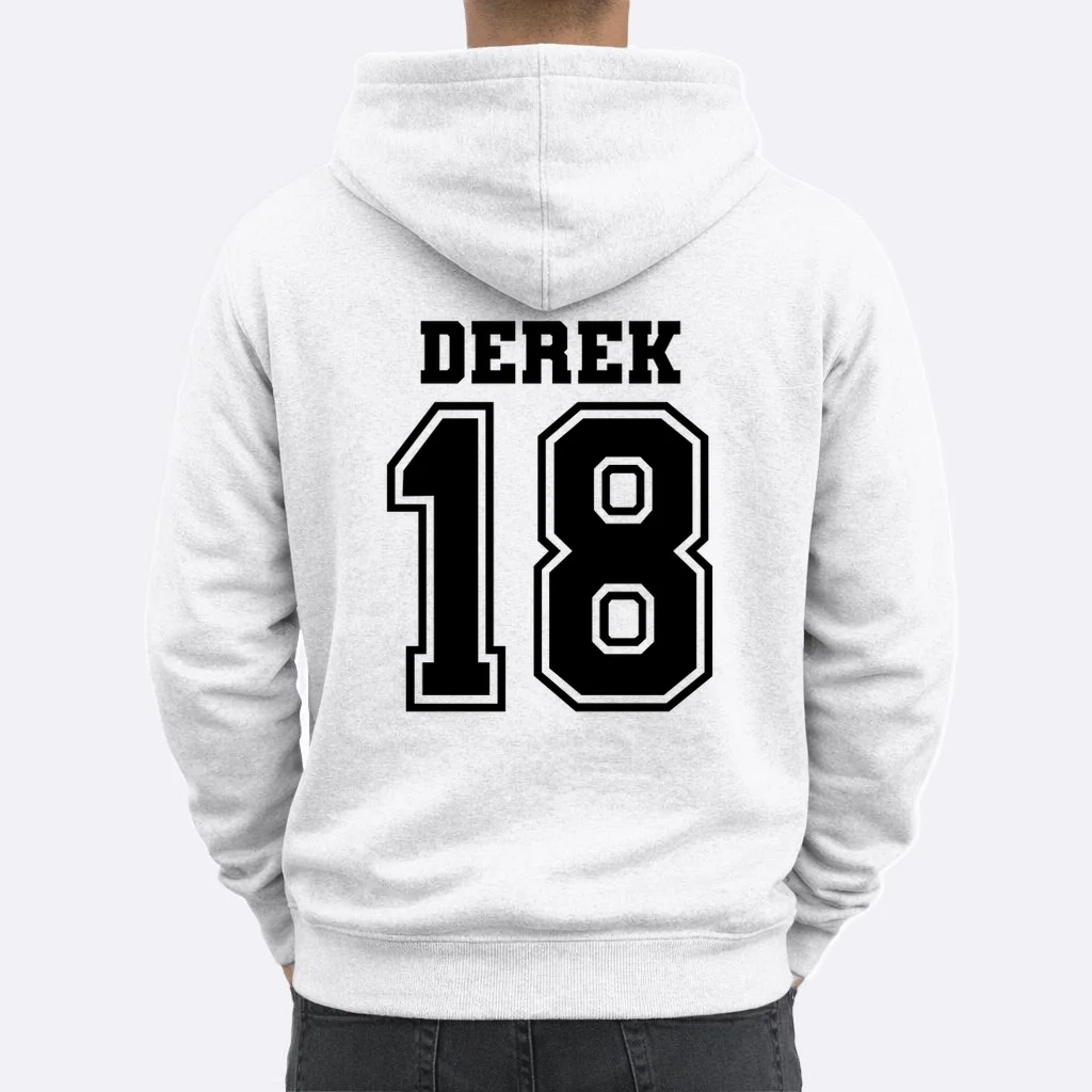 Personalized Football Mom Custom Team Name and Number Football Mama Game Day Hoodie Gift for Football Lover - Back 1