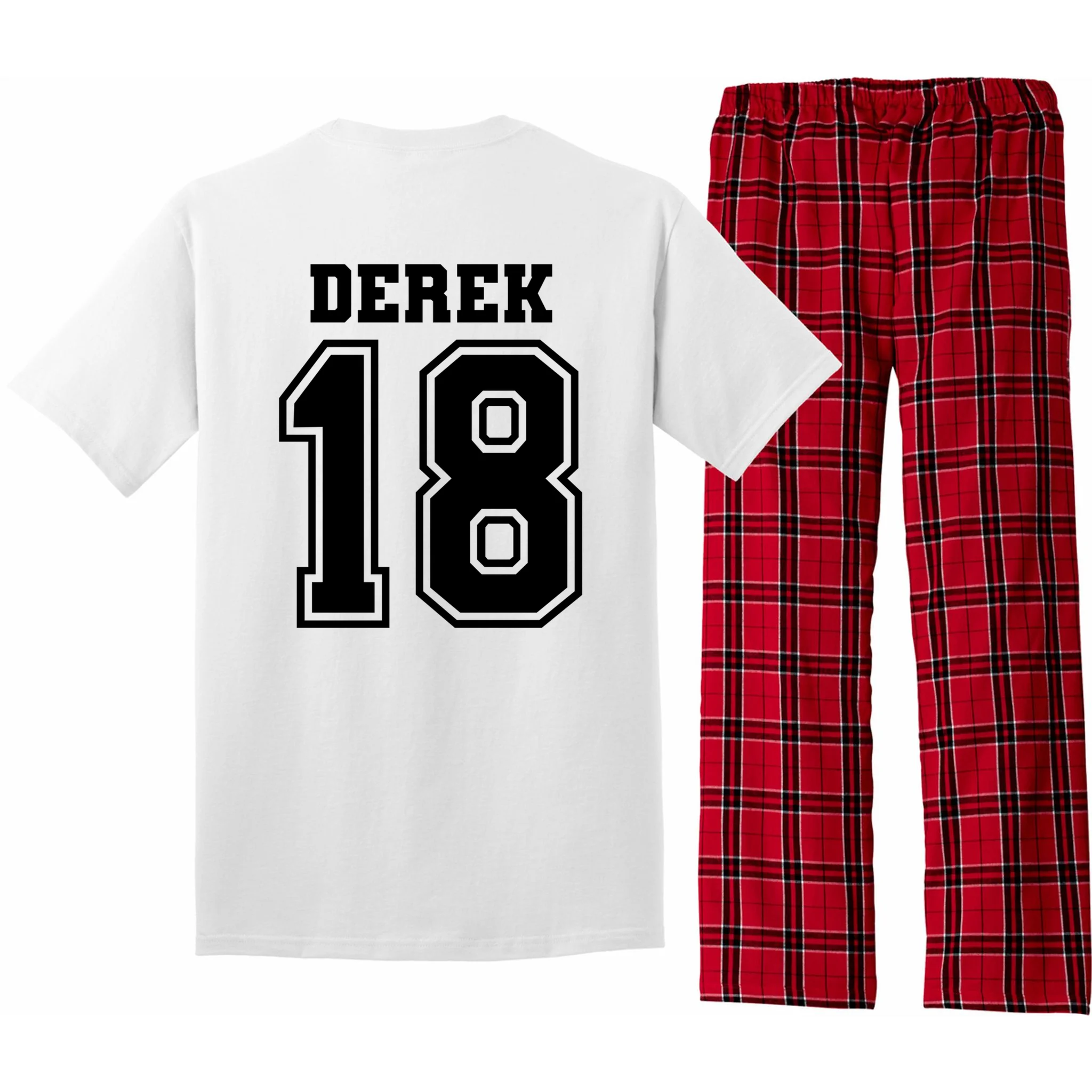 Personalized Football Mom Custom Team Name and Number Football Mama Game Day Men's Pajamas Gift for Football Lover - Back