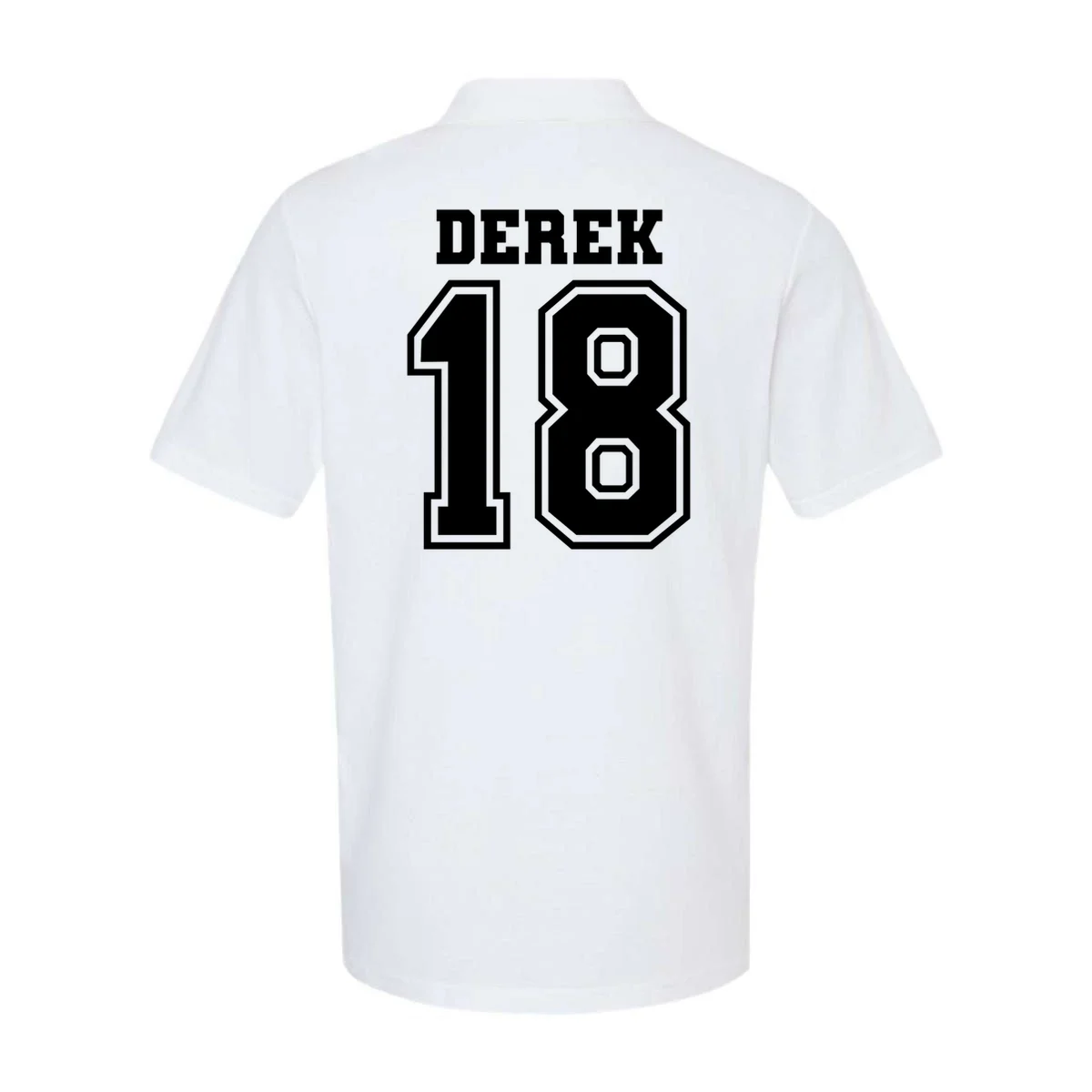 Personalized Football Mom Custom Team Name and Number Football Mama Game Day Men's Polo Gift for Football Lover - Back