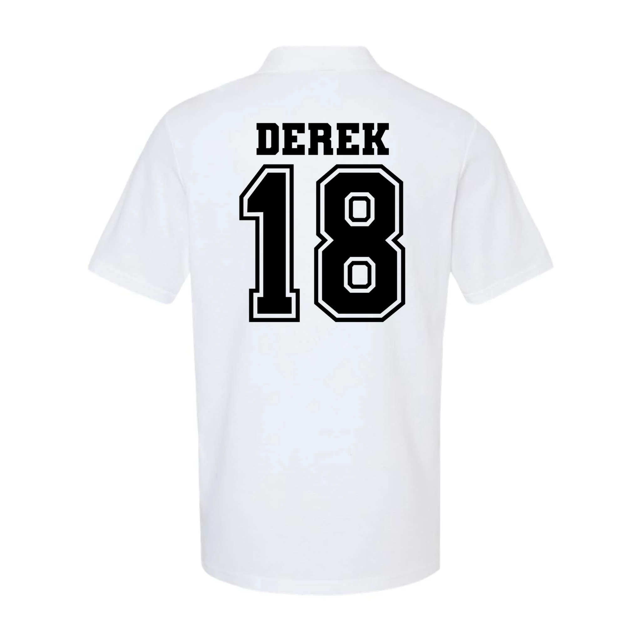 Personalized Football Mom Custom Team Name and Number Football Mama Game Day Men's Polo Gift for Football Lover - Back
