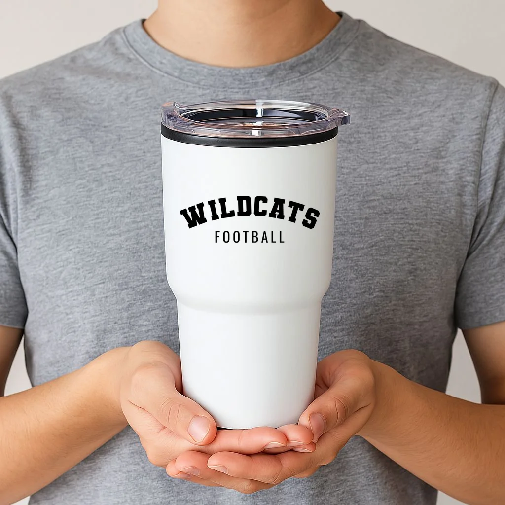 Personalized Football Mom Custom Team Name and Number Football Mama Game Day 20oz Tumbler Gift for Football Lover - Front 1