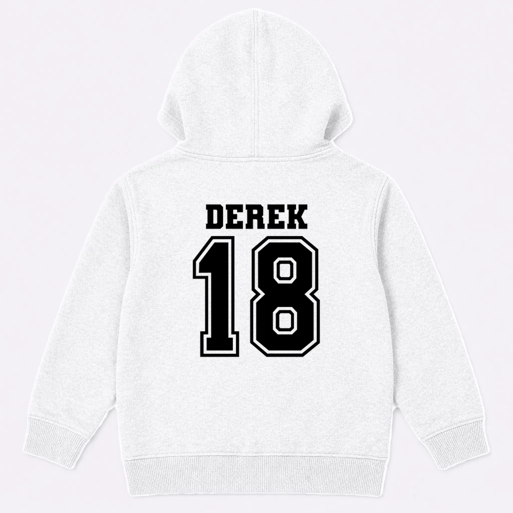 Personalized Football Mom Custom Team Name and Number Football Mama Game Day Kids Hoodie Gift for Football Lover - Back