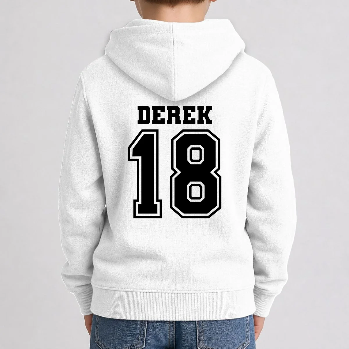 Personalized Football Mom Custom Team Name and Number Football Mama Game Day Kids Hoodie Gift for Football Lover - Back 1