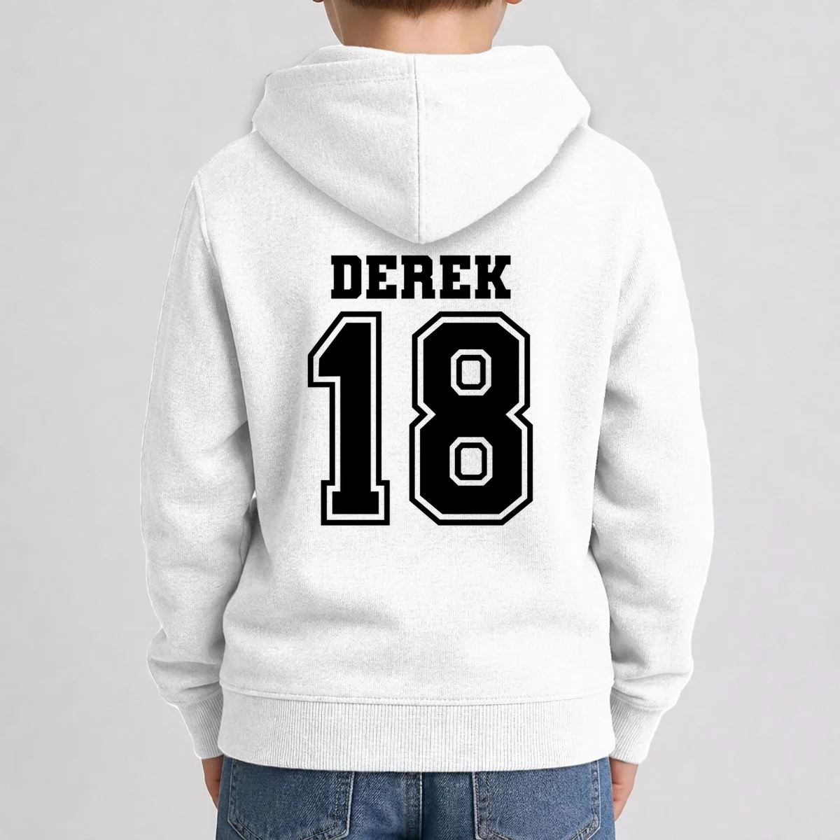 Personalized Football Mom Custom Team Name and Number Football Mama Game Day Kids Hoodie Gift for Football Lover - Back 1