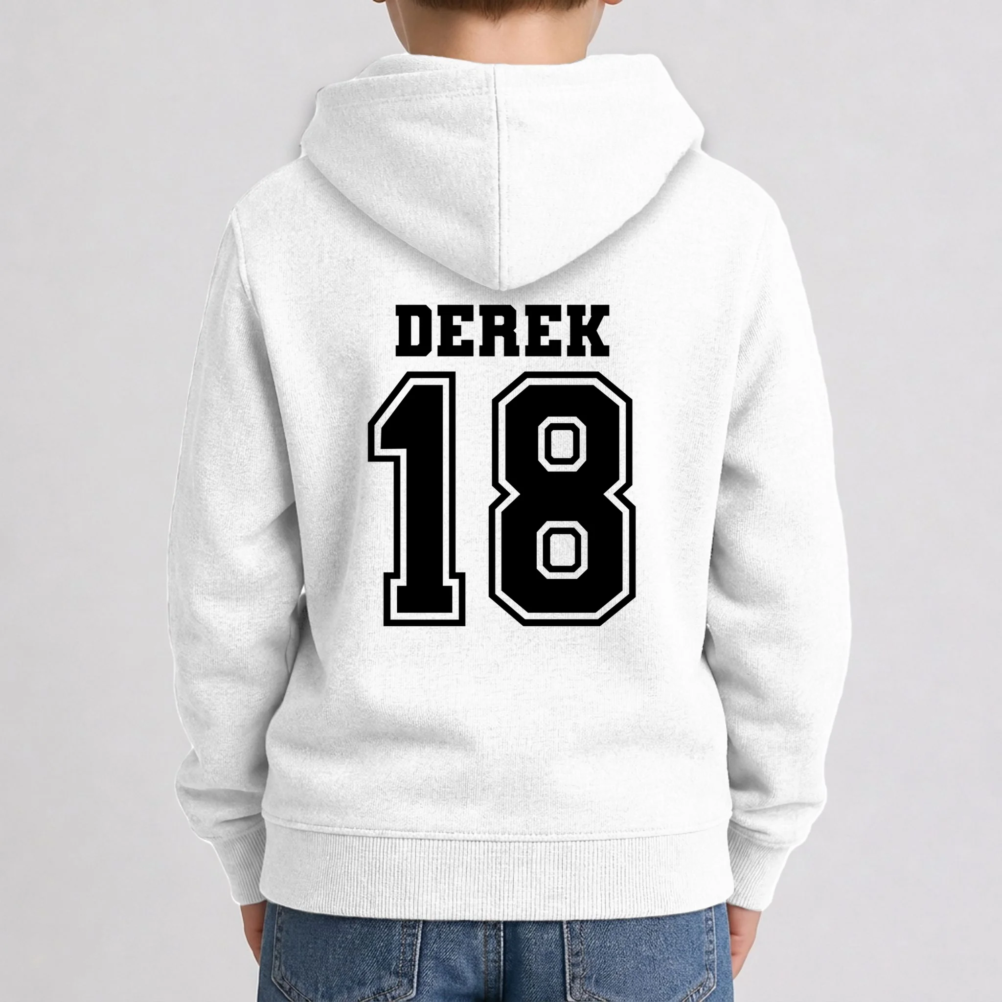 Personalized Football Mom Custom Team Name and Number Football Mama Game Day Kids Hoodie Gift for Football Lover - Back 1