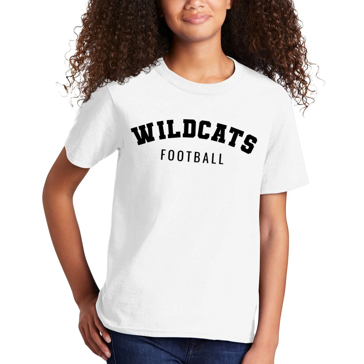 Personalized Football Mom Custom Team Name and Number Football Mama Game Day Kids T-Shirt Gift for Football Lover - Front 1