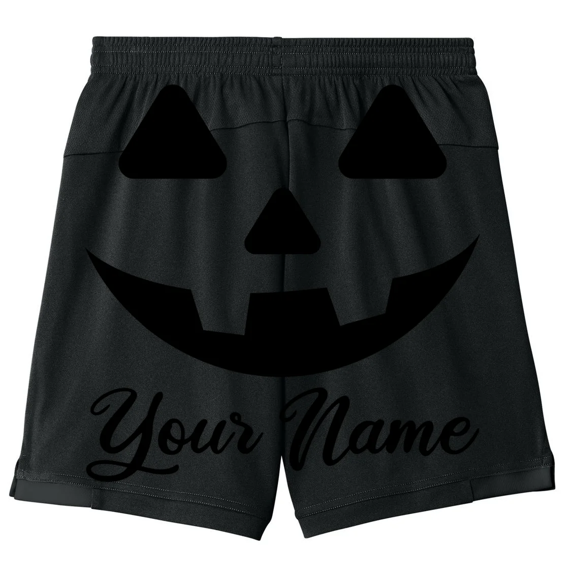Personalized Jack O'Lantern Halloween Kids Shorts Custom Name - Back