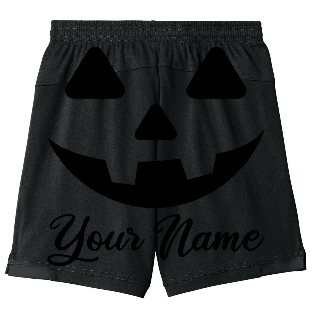 Personalized Jack O'Lantern Halloween Kids Shorts Custom Name - Back