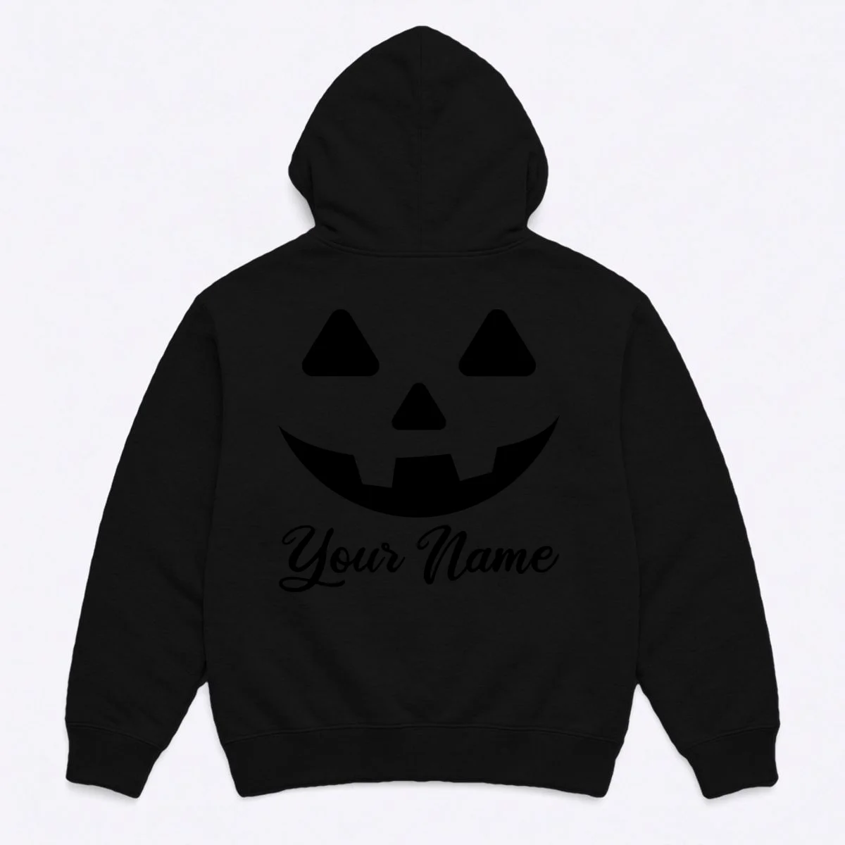 Personalized Jack O'Lantern Halloween Hoodie Custom Name - Back