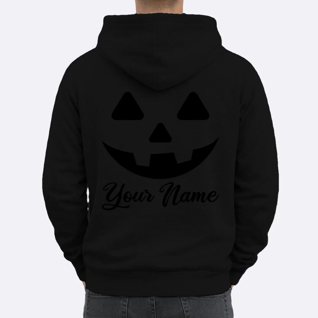 Personalized Jack O'Lantern Halloween Hoodie Custom Name - Back 1