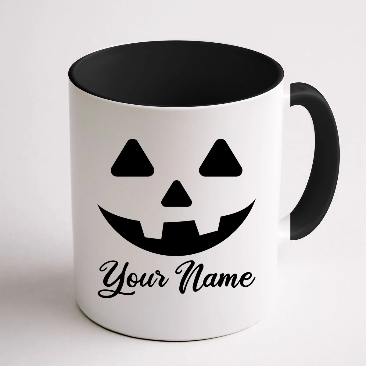 Personalized Jack O'Lantern Halloween Coffee Mug Custom Name - Back