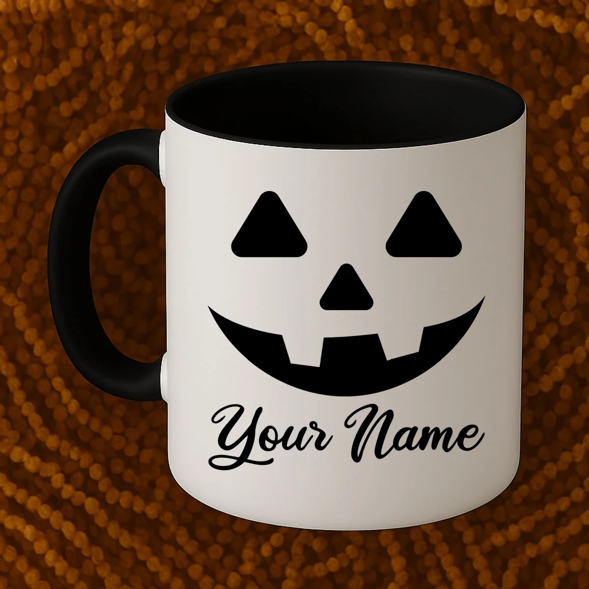 Personalized Jack O'Lantern Halloween Coffee Mug Custom Name - Front 1