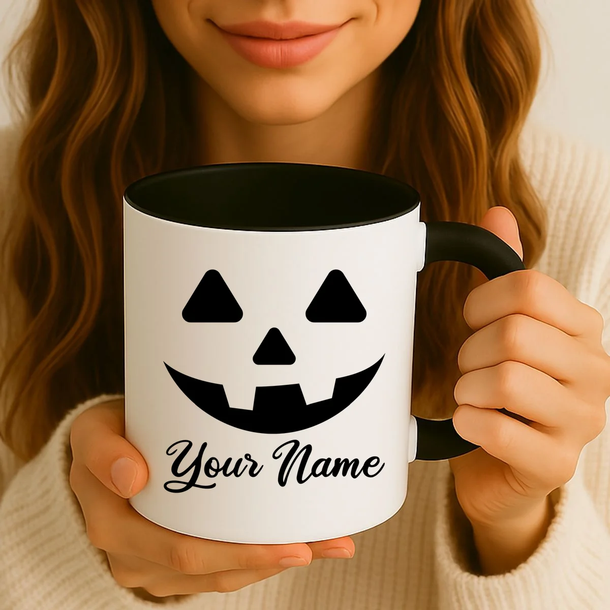 Personalized Jack O'Lantern Halloween Coffee Mug Custom Name - Front 2