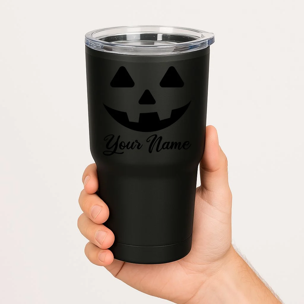 Personalized Jack O'Lantern Halloween 20oz Tumbler Custom Name - Front 1