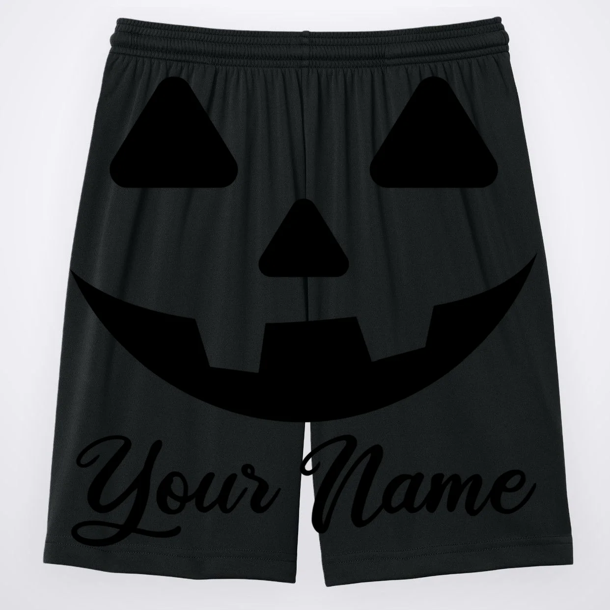 Personalized Jack O'Lantern Halloween Men's Shorts Custom Name - Back