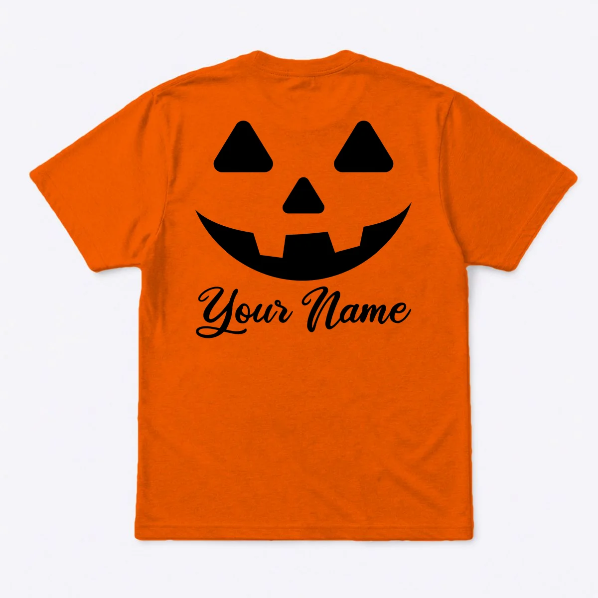 Personalized Jack O'Lantern Halloween T-Shirt Custom Name - Back
