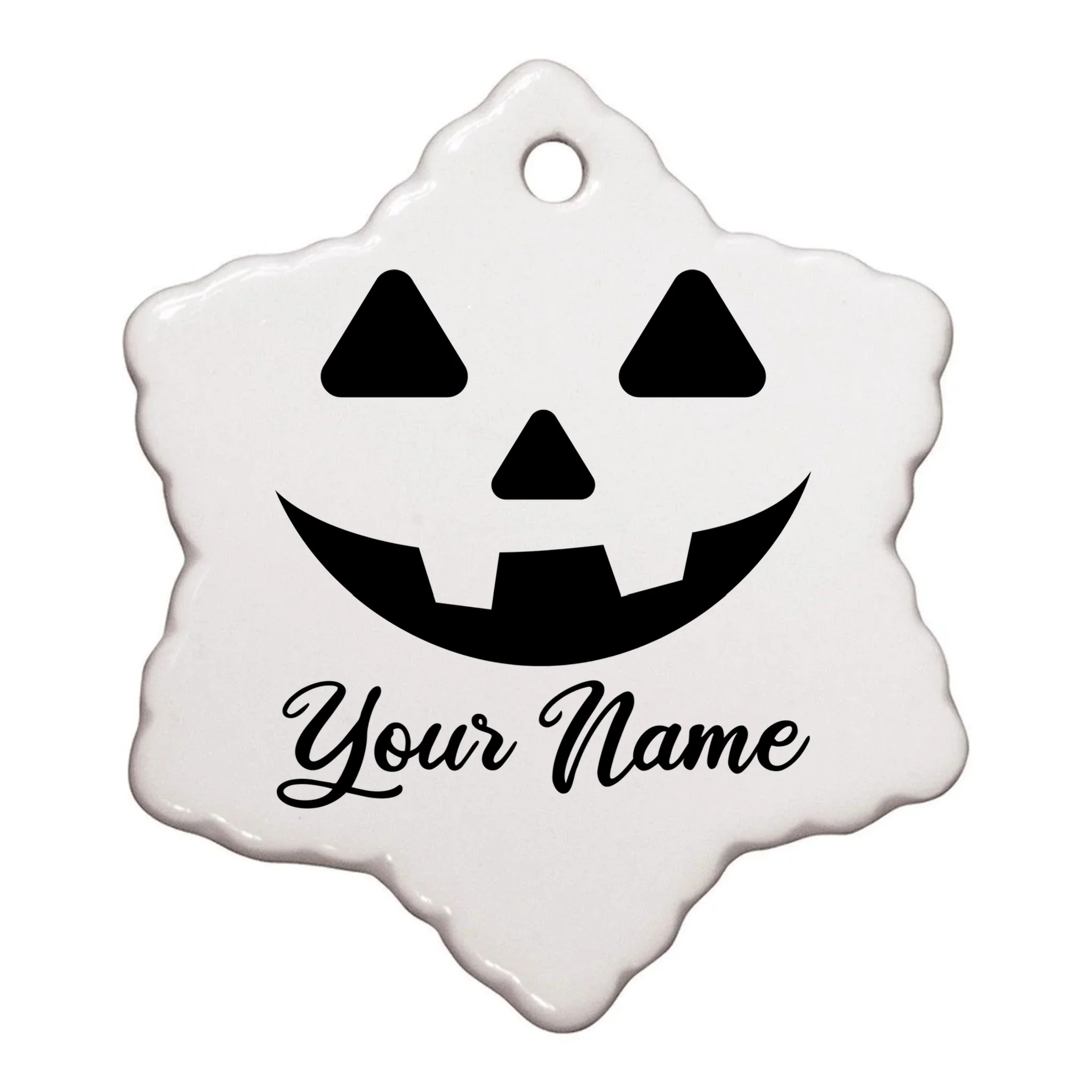 Personalized Jack O'Lantern Halloween Ornament Custom Name - Back
