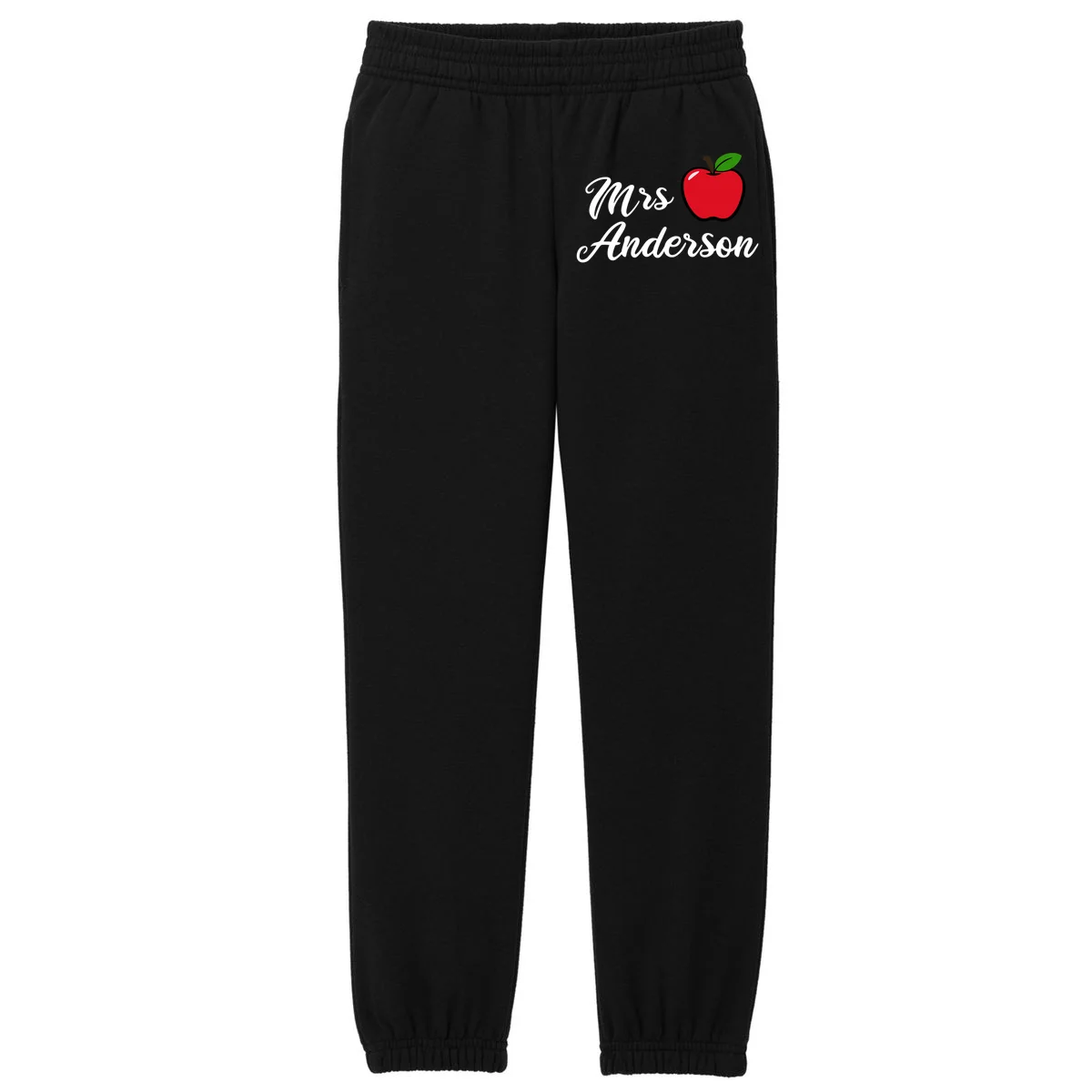 Custom Teacher Personalized Name Kids Fleece Sweatpants - Front
