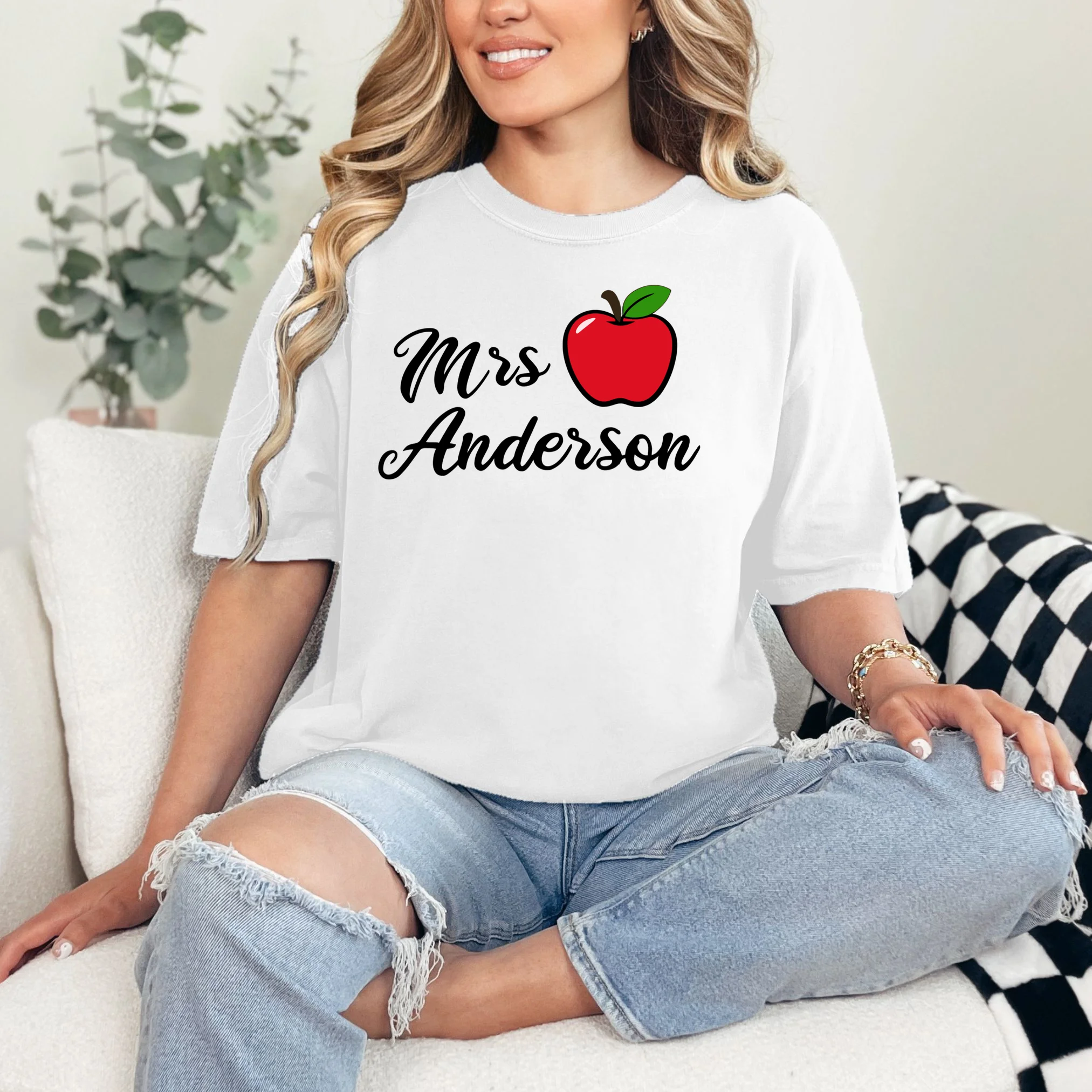 Custom Teacher Personalized Name T-Shirt - Front 1