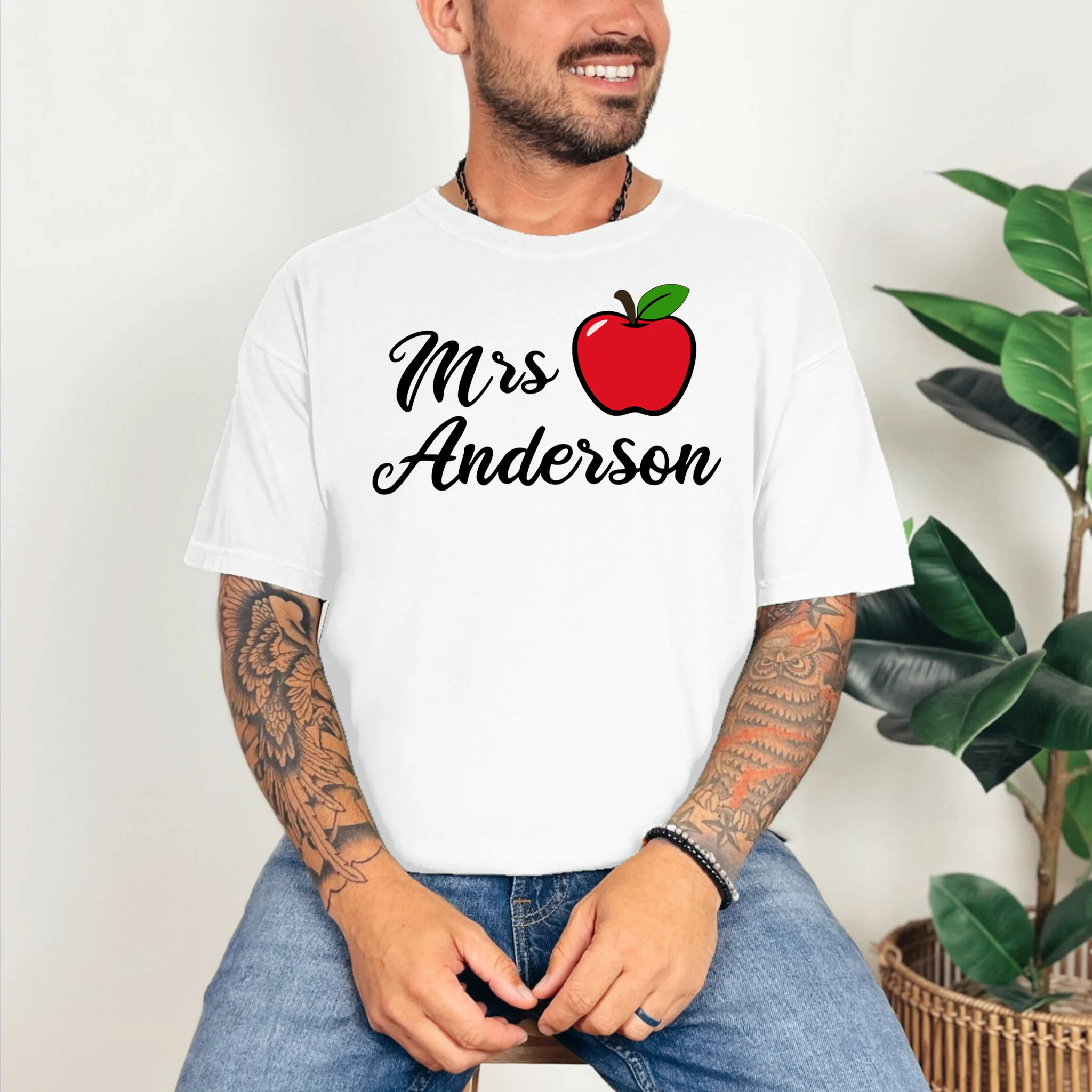 Custom Teacher Personalized Name T-Shirt - Front 2
