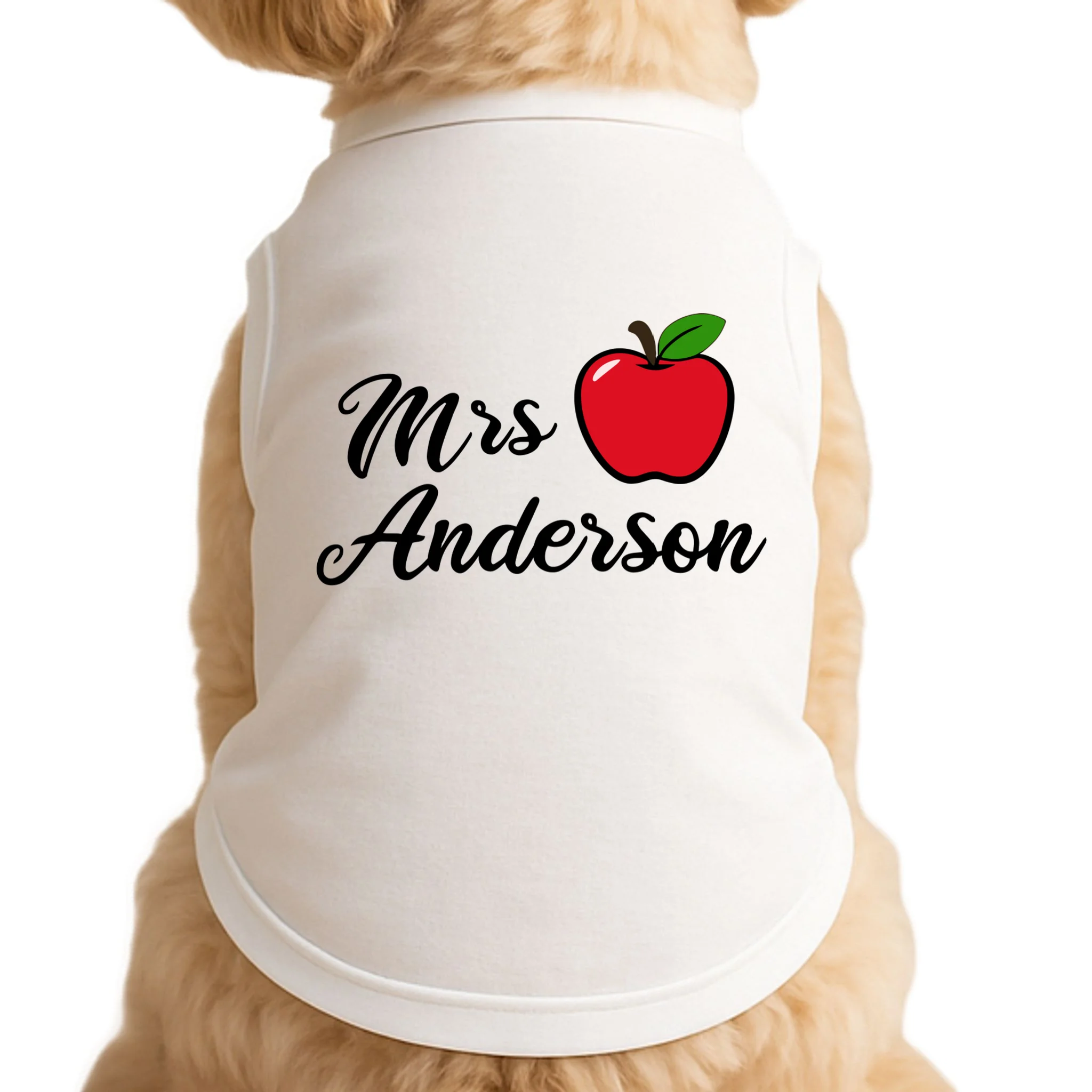 Custom Teacher Personalized Name Doggie Tank - Front