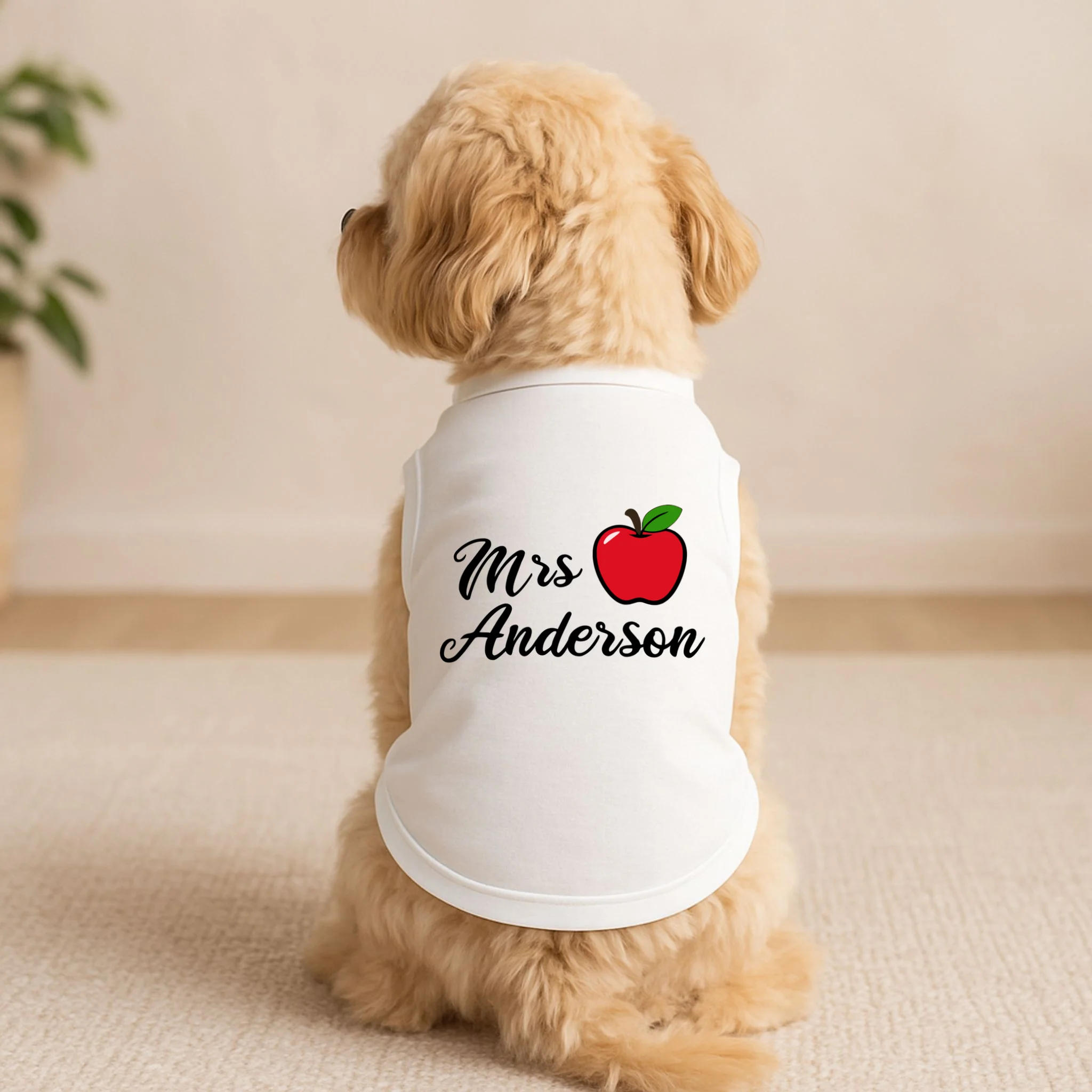 Custom Teacher Personalized Name Doggie Tank - Front 1